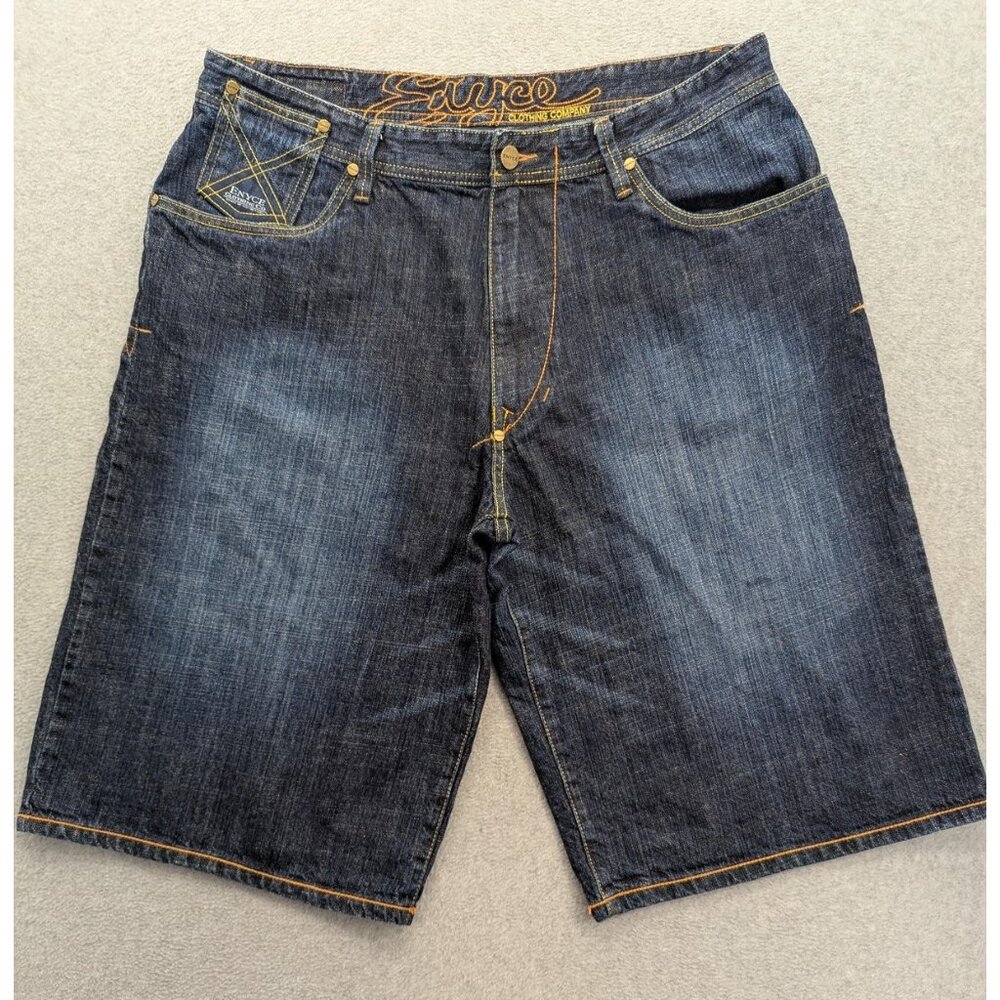 Enyce Denim Shorts Mens 38 Blue Bermuda Relaxed Fit Medium Wash Streetwear